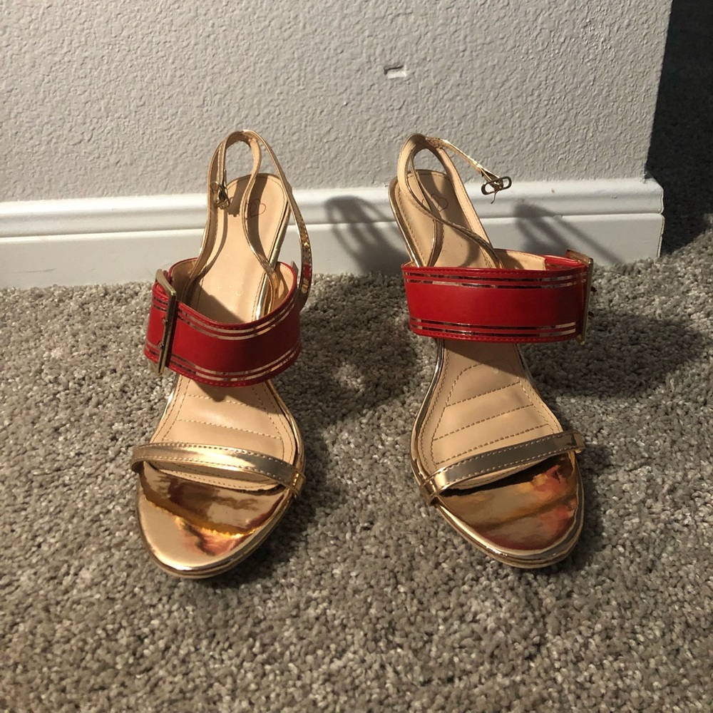 Red and Rose Gold sandal